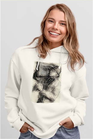 LL Cool J Beyaz Unisex Kapüşonlu Sweatshirt