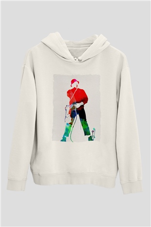 LL Cool J Beyaz Unisex Kapüşonlu Sweatshirt