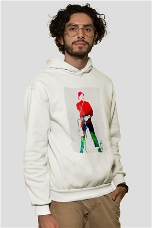 LL Cool J Beyaz Unisex Kapüşonlu Sweatshirt