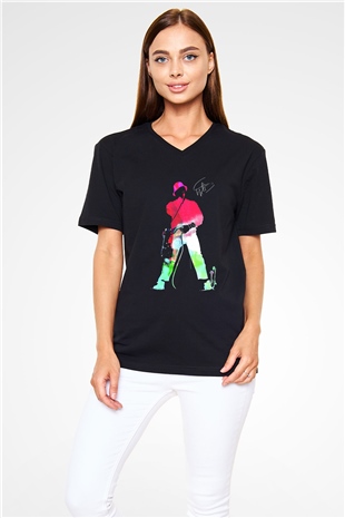 LL Cool J Siyah Unisex V Yaka Tişört