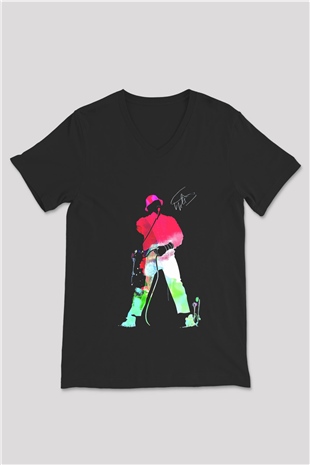 LL Cool J Siyah Unisex V Yaka Tişört