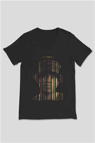 LL Cool J Siyah Unisex V Yaka Tişört