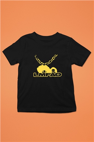 LMFAO Baskılı Siyah Unisex Çocuk Tişört