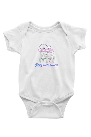 LMFAO Baskılı Unisex Beyaz Bebek Body - Zıbın