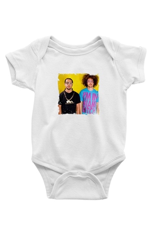 LMFAO Baskılı Unisex Beyaz Bebek Body - Zıbın