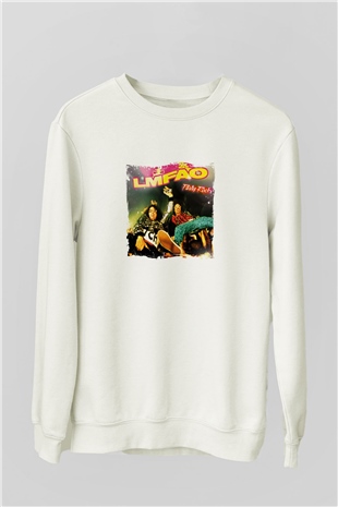 LMFAO Baskılı Unisex Beyaz Sweatshirt