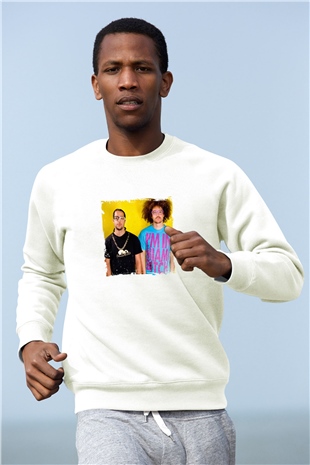 LMFAO Baskılı Unisex Beyaz Sweatshirt