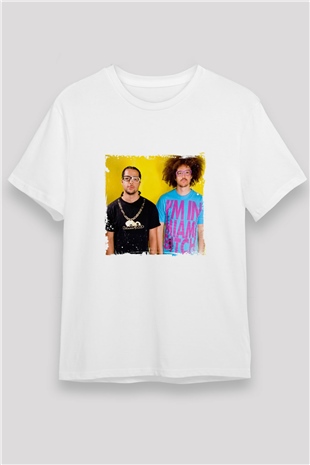 LMFAO Baskılı Unisex Beyaz Tişört