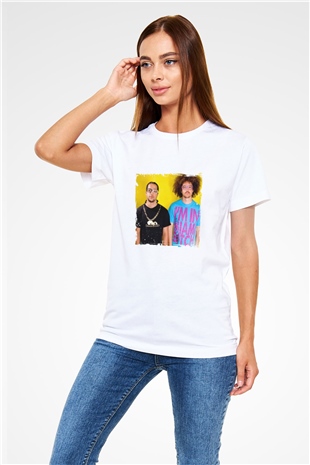 LMFAO Baskılı Unisex Beyaz Tişört