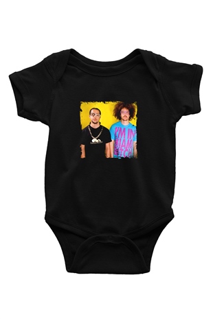 LMFAO Baskılı Unisex Siyah Bebek Body - Zıbın