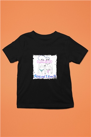 LMFAO Baskılı Unisex Siyah Çocuk Tişört