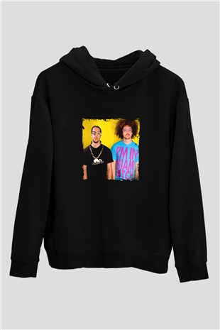 LMFAO Baskılı Unisex Siyah Hoodie