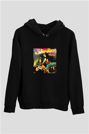 LMFAO Baskılı Unisex Siyah Hoodie