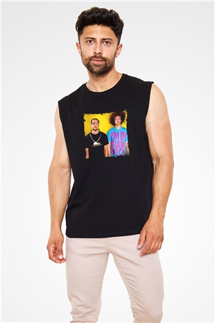 LMFAO Baskılı Unisex Siyah Kolsuz Tişört