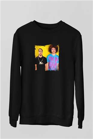 LMFAO Baskılı Unisex Siyah Sweatshirt