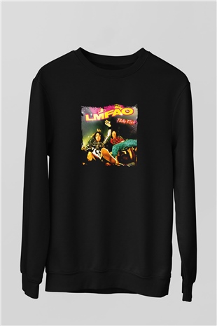 LMFAO Baskılı Unisex Siyah Sweatshirt