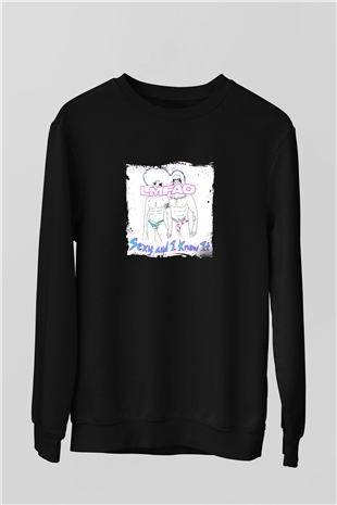 LMFAO Baskılı Unisex Siyah Sweatshirt