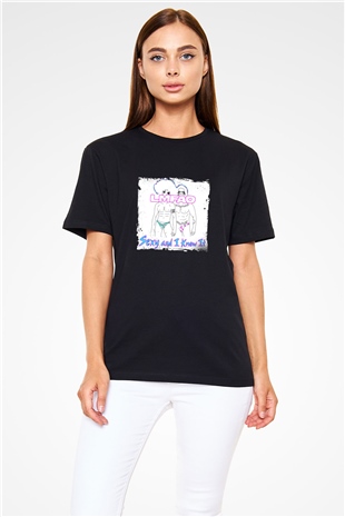 LMFAO Baskılı Unisex Siyah Tişört