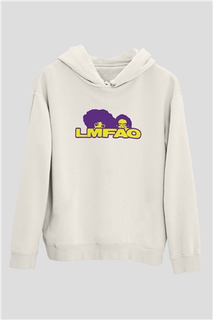 LMFAO Beyaz Unisex Kapüşonlu Sweatshirt