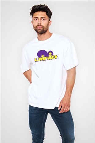 LMFAO Beyaz Oversize Tişört Oversize T-shirt - TişörtFabrikası