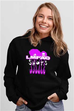 LMFAO Siyah Unisex Kapüşonlu Sweatshirt