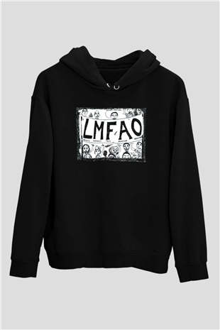 LMFAO Siyah Unisex Kapüşonlu Sweatshirt