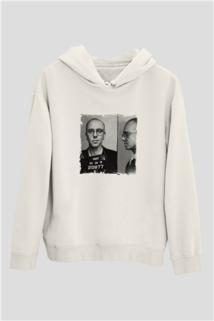 Logic Baskılı Unisex Beyaz Kapüşonlu Sweatshirt