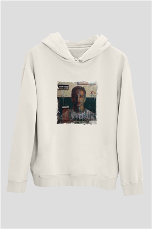 Logic Baskılı Unisex Beyaz Kapüşonlu Sweatshirt