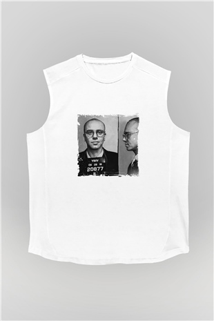 Logic Baskılı Unisex Beyaz Kolsuz Tişört