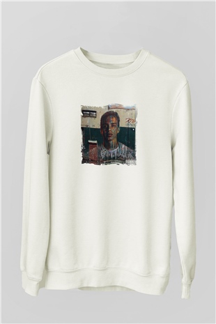Logic Baskılı Unisex Beyaz Sweatshirt
