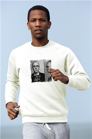 Logic Baskılı Unisex Beyaz Sweatshirt