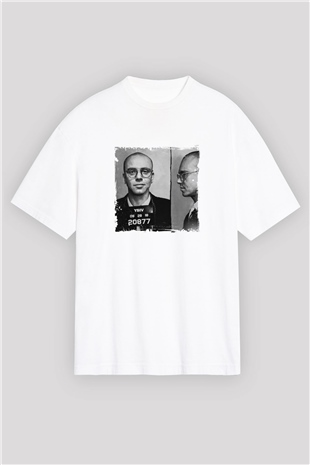 Logic Baskılı Oversize Beyaz Tişört