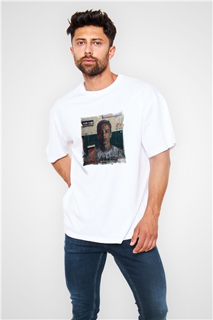 Logic Baskılı Oversize Beyaz Tişört
