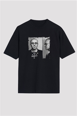 Logic Baskılı Unisex Oversize Siyah Tişört