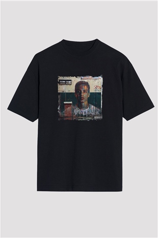 Logic Baskılı Unisex Oversize Siyah Tişört