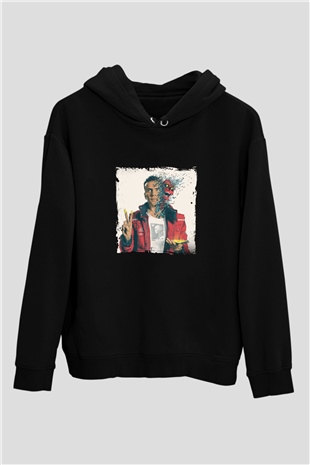 Logic Baskılı Unisex Siyah Hoodie