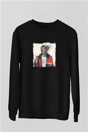 Logic Baskılı Unisex Siyah Sweatshirt