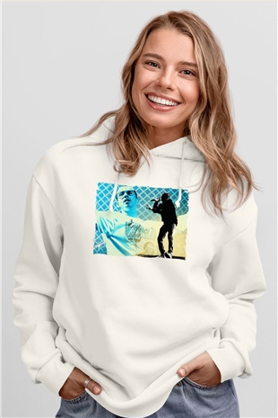 Logic Beyaz Unisex Kapüşonlu Sweatshirt