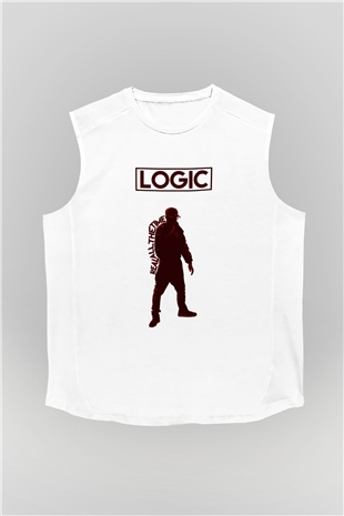 Logic Beyaz Unisex Kolsuz Tişört