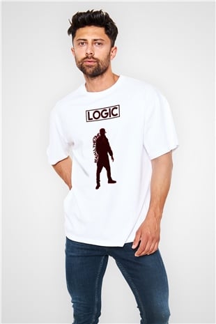 Logic Beyaz Unisex Oversize Tişört T-Shirt