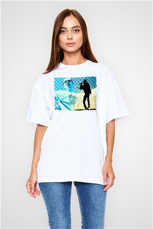 Logic Beyaz Oversize Tişört Oversize T-shirt - TişörtFabrikası