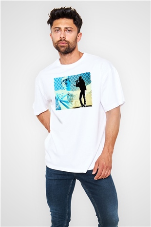 Logic Beyaz Oversize Tişört Oversize T-shirt - TişörtFabrikası