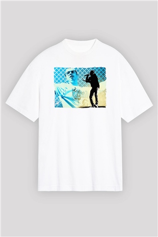 Logic Beyaz Oversize Tişört Oversize T-shirt - TişörtFabrikası