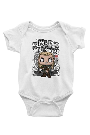 Lord Of The Rings Baskılı Unisex Beyaz Bebek Body - Zıbın