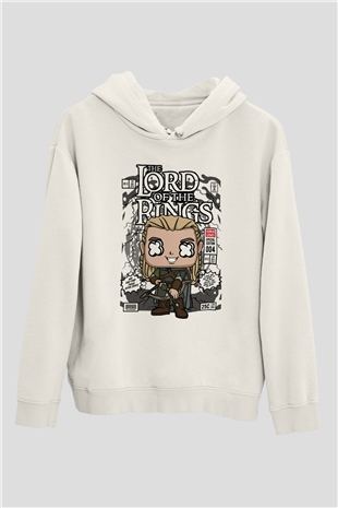 Lord Of The Rings Baskılı Unisex Beyaz Hoodie