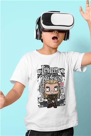 Lord Of The Rings Baskılı Unisex Beyaz Çocuk Tişört