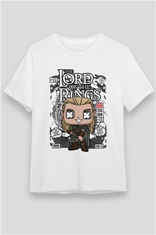 Lord Of The Rings Baskılı Unisex Beyaz Tişört