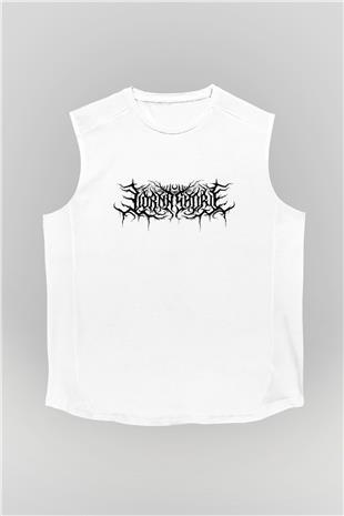 Lorna Shore Baskılı Beyaz Unisex Kolsuz Tişört - Tshirt