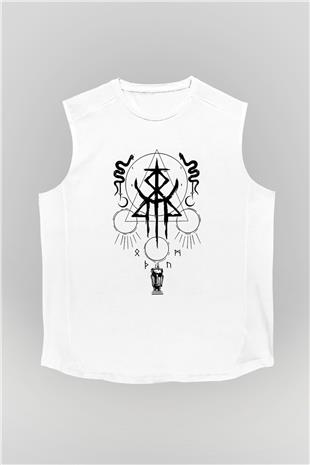 Lorna Shore Baskılı Beyaz Unisex Kolsuz Tişört - Tshirt