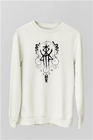 Lorna Shore Baskılı Beyaz Unisex Sweatshirt
